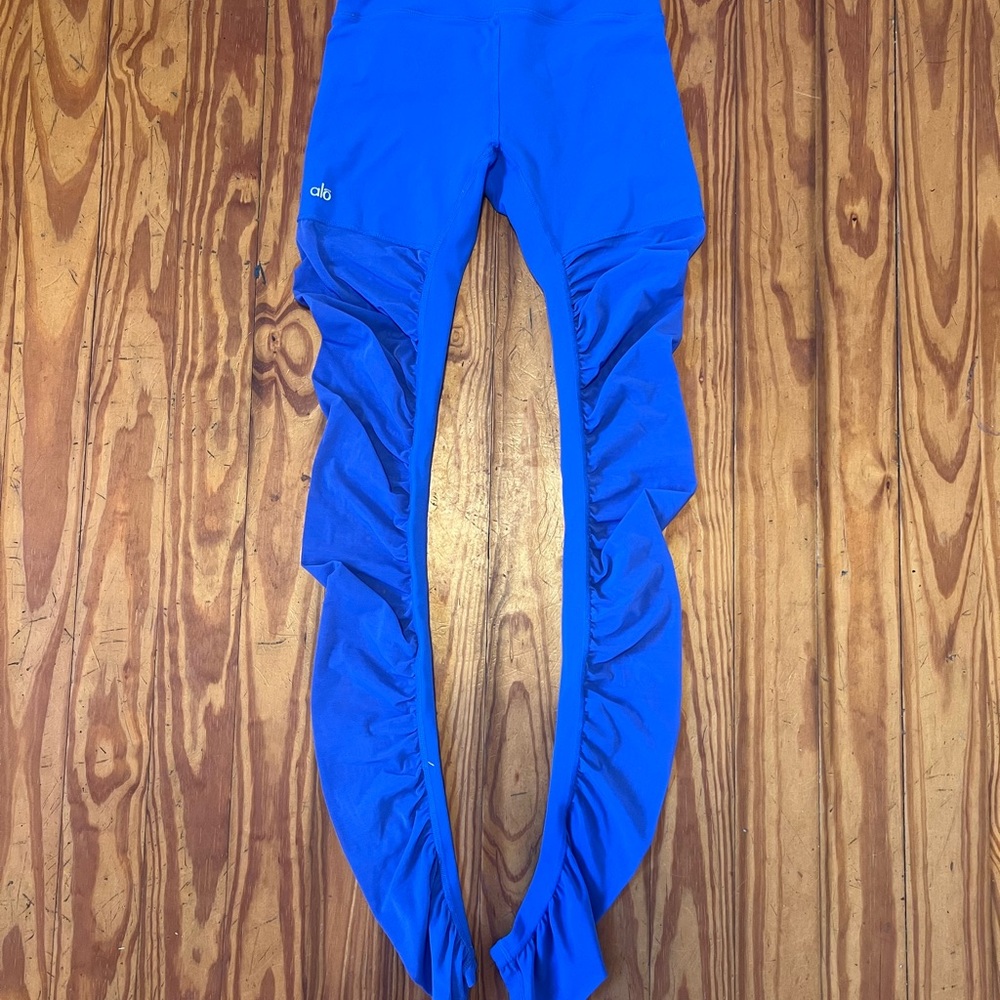 ALO Yoga Royal Blue Mesh Goddess Leggings